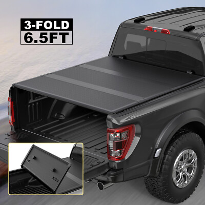 3 Fold 6.5FT Bed Hard Truck Tonneau Cover For 2015-2026 Ford F150 On Top