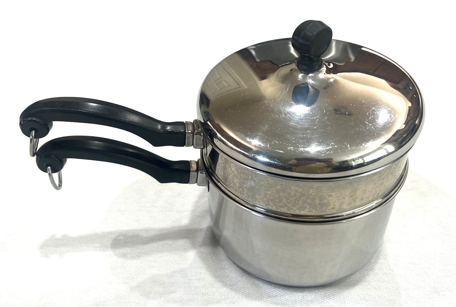 Vintage Farberware 2qt Pan w/Lid Double Boiler Stainless Steel Aluminum Clad