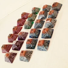 Orgonite Orgone HONEE Devices Artisan Handmade Mini Pyramid Mixed Colors Garnets