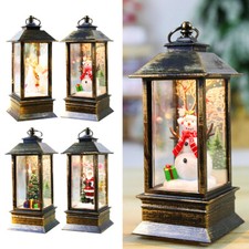 Christmas Snow Globe Lantern LED Light Santa Hanging Night Lamp UK
