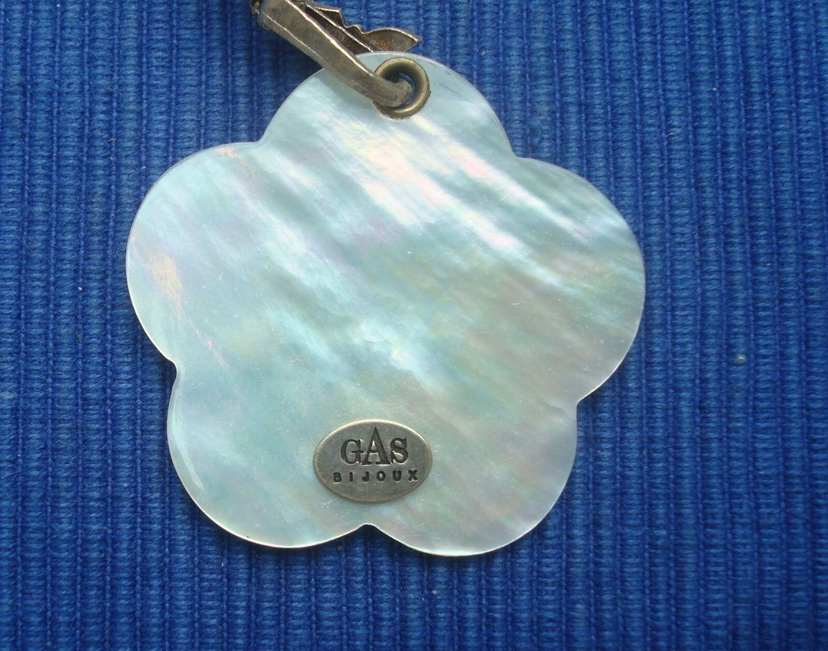 Collier Pendentif Gas Bijoux En Nacre Véritable, Occasion