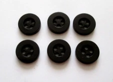 6/pc Buttons small Size Diameter=7/16 (11mm) Black color 4 Holes