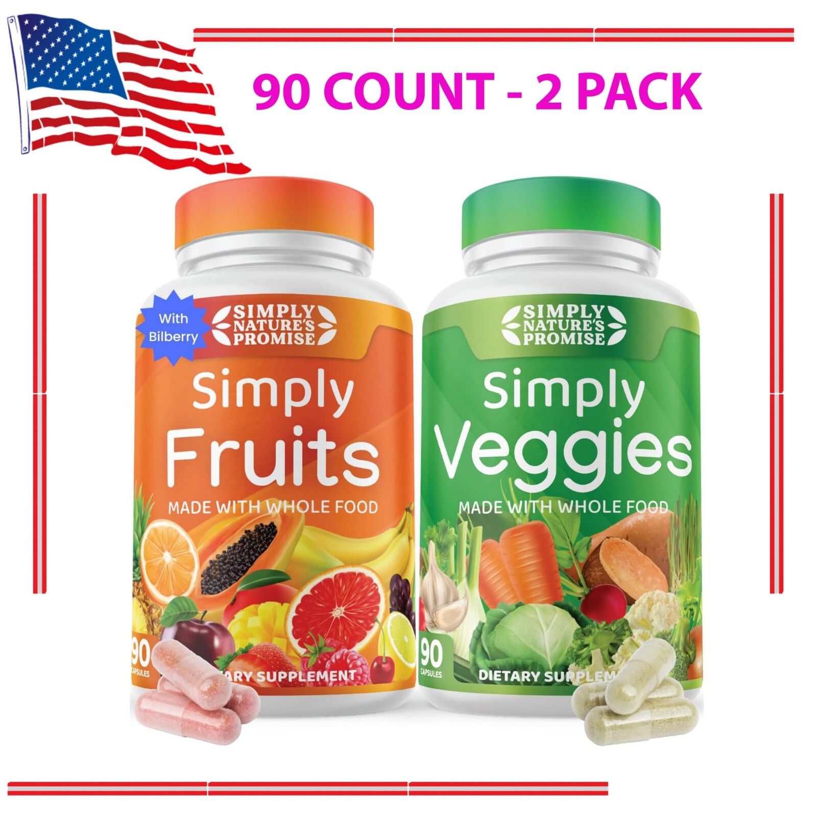 Simply Nature's Promise, 40 Different Fruits & Vegetables, 90 Count