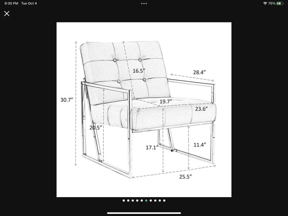 SILLA ACENTO CON TELA DE MICROFIBRA/GAMUZA GRIS Y MARCO METÁLICO DORADO. Foto 3 de 4