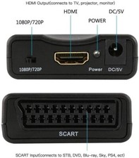 Adattatore da Scart a HDMI 720p/1080p per proiettore, monitor, HDTV, VHS, Xbox