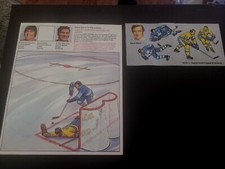 1972-73 LETRASET NHL HOCKEY ACTION TRASFER # 1 DAVE KEON ROGIE VACHON HHOF AHL