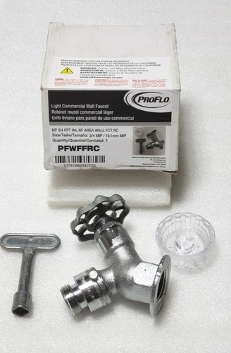 Proflo Light commercial Wall Faucet PFWFFRC - NP 3/4 FPT , Rough Chrome Finish - Picture 1 of 6