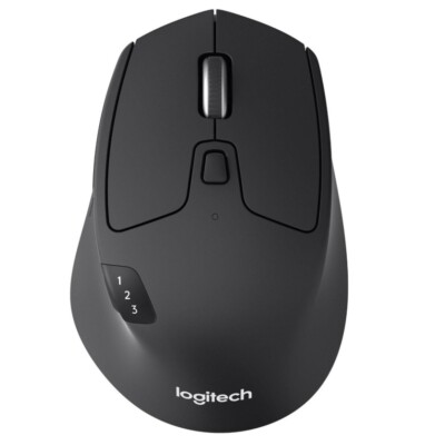 Logitech M720 Triathlon Kabellose Multi-Device-Maus, Bluetooth - Schwarz/ Grau