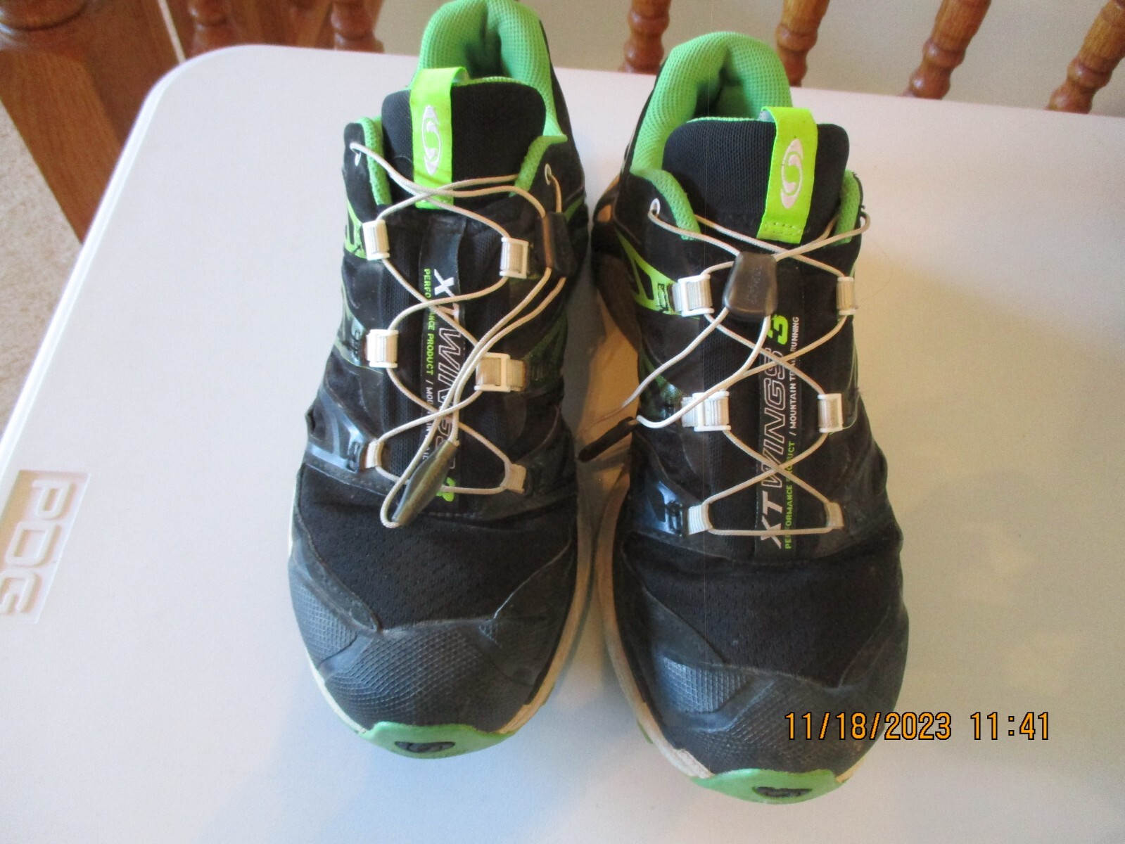 Scarpe da trail running donna Salomon xt wings 9 5 nere e verdi