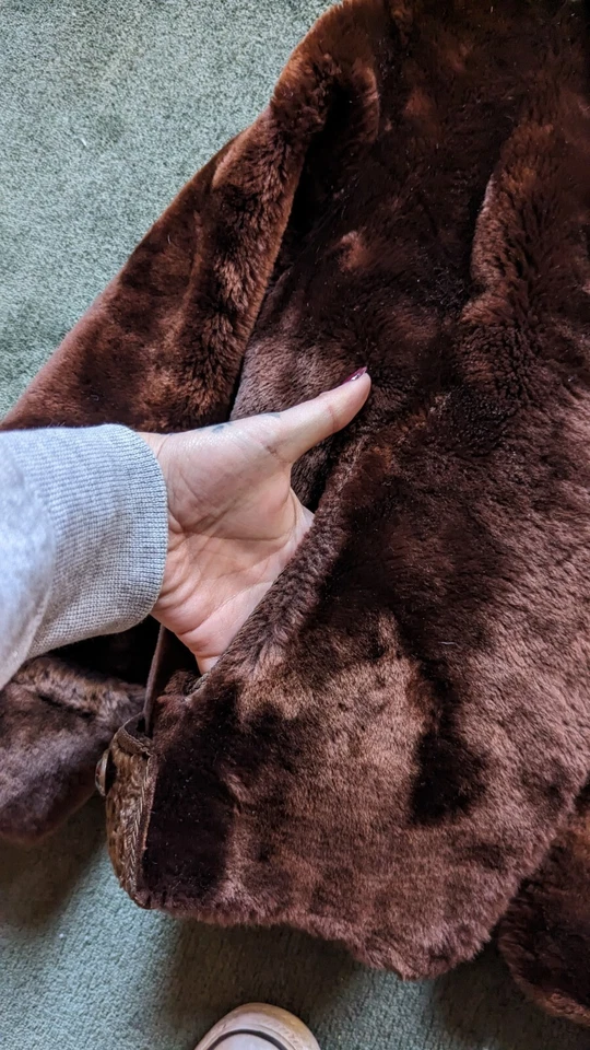 Vintage 1950s AF Schwalbe Brown Cropped Teddy Bear Jacket Rockabilly Sz S/M - Изображение 4 из 4