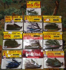 Lot of 10 New Strike King Hack Attack & Heavy Cover Swim Jig Fishing Lures (#3)