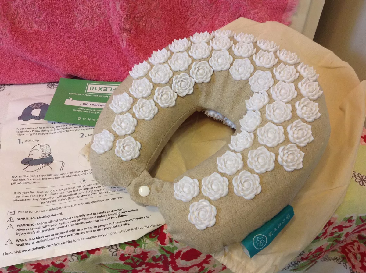 NEW Kanjo Memory Foam Acupressure Neck Pillow