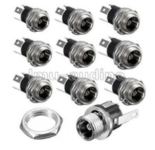 10pcs 5.5 x 2.1mm DC Power Supply Jack Socket Female 3-Pin Mount Connector Panel