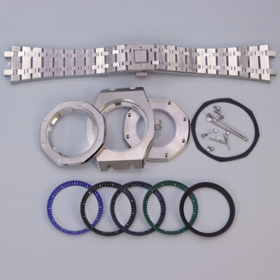 41mm Royal Oak Mod Watch Case Band Sapphire Glass For Seiko Nh34 Nh35 movement