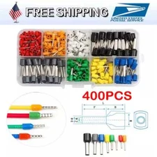 400PCS Insulated Crimp Cord Terminal Wire End Ferrule Cable Terminals Connector