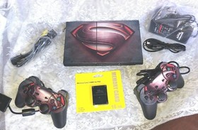 SONY PLAYSTATION 2 PS2 SLIM VINYL SKIN CONSOLE LOT BUNDLE WITH 6 GAMES