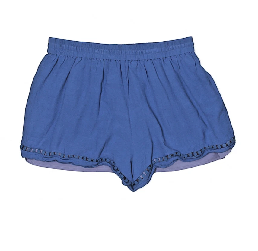 Pantalones Cortos Para Mujer Rebecca Taylor Azul Oscuro Rayón Cintura Alta Elástica Talla 8 $158 Foto 2 de 2