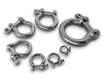 Edelstahl Schäkel geschweift Drahtseile Kette Sicherung Rostfrei AISI 316 V4A