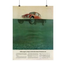 Volkswagen Vw Bug Beetle Poster Advertising Ad Print Mid Century Wall Art 11x14