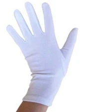 Gloves White Nylon Wrist Length Ladies
