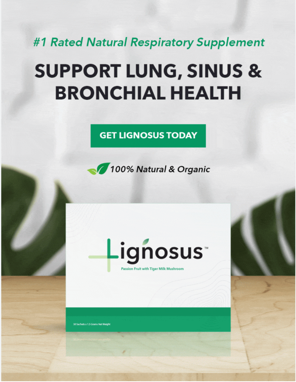 3 x Lignosus - The Best Natural Respiratory Health Supplement - 30 Sachet Box