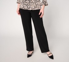 Susan Graver Regular LK Luxe Straight Leg Pants Black S New