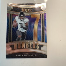 2025 Panini Select Football Numbers Insert #9 Brian Thomas Jr. Jaguars