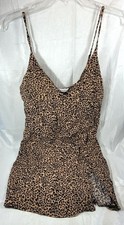 Reformation Women's Leopard Animal Print Viscose Rayon Mini Slip Dress - Small