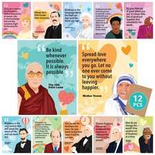 Decorably 12 Kindness Posters for Classroom, Bulletin Board Set, 11x14in