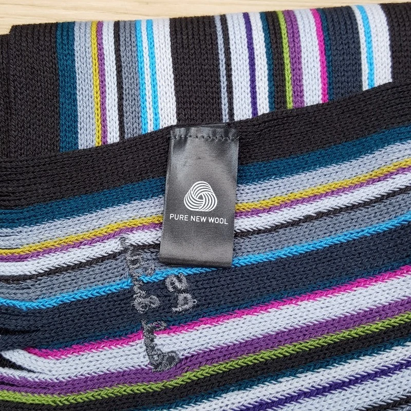 PAUL SMITH мужской шарф сланец полоски бахрома 100% шерсти мериноса 11 x 65 $125 - Изображение 4 из 4