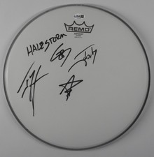 Halestorm JSA Fully Signed Autograph 12"  Drumhead Drum Head
