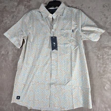 William Murray Golf Polo Men Medium Performance Abstract Stretch Pattern New NWT