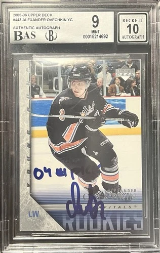 Alexander OVECHKIN 2005-06 Upper Deck Young Guns Signed 04 #1 Pick BGS 9 Auto 10
