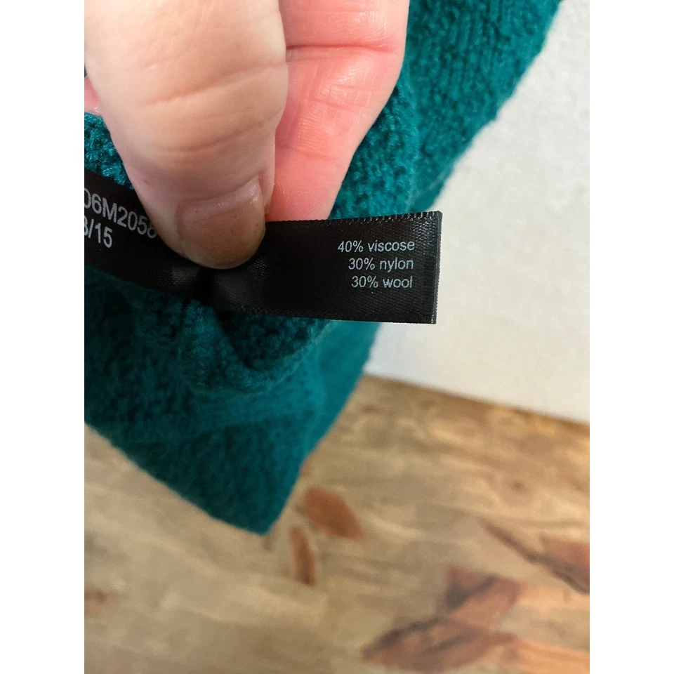 Vestido Suéter The Limited Tejido Verde Azulado Midi Funda Manga Larga Talla Pequeña Foto 3 de 4