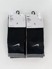 2 Pairs Nike Spark Cushioned Crew Running Socks Mens 10-11.5 Womens 11.5-13 New