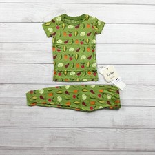 Kickee Pants Toddler Pajamas Set Veggie Print Bamboo Viscose 2-Piece NWT 3T