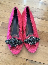 Marni Hot Pink Ballet Flats Open Toe Embellis...