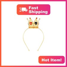Uintoon Queen of Hearts Crown Tiara Headband, Color Red and Black