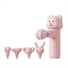 Mini Bear Design Massage Gun, Deep Tissue Muscle Massager for Pain Relief   Pink