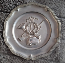 Motiv Jagd,Engelszinn vintage Wandteller / Jagdteller Jagdhorn Jagdtasche Gewehr