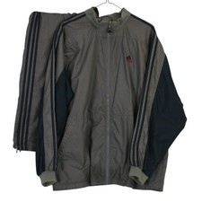 Vintage Y2K Adidas 3 Stripe Windbreaker Track Suit Jacket  Pants Mens L