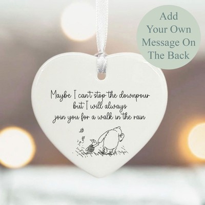Personalisiertes Porzellan Herz für Freund in Not | Thinking of You Geschenk Keramik