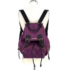 Steve Madden Purple Nylon Backpack With Black Trim Gold Hardware