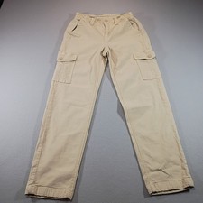 American Eagle Womens Beige Khaki Cargo Pants Stretch Straight Leg Utility Y2K