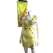 PLEATS PLEASE Sleeveless Dress ISSEY MIYAKE Green Set Dress Skirt Size 4 Japan