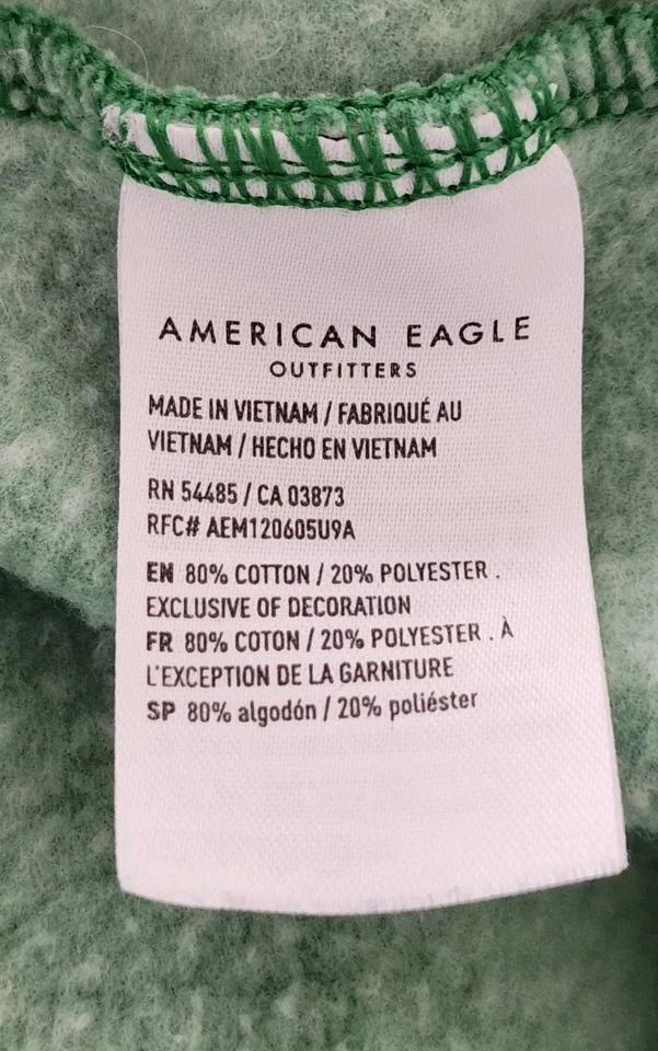 Sudadera con Capucha Vintage Y2K American Eagle XL Hombres X Grande Verde AEO Foto 3 de 4
