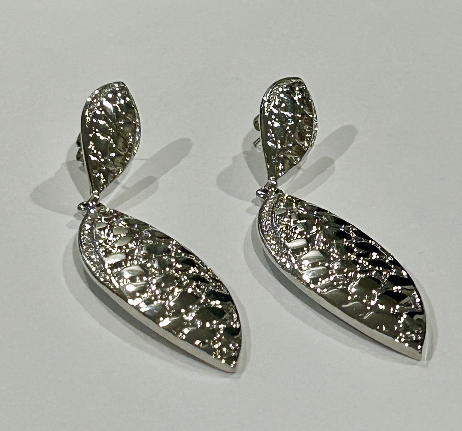 Signed IMAN Large Silver-tone Statement Pierced E… - image 2