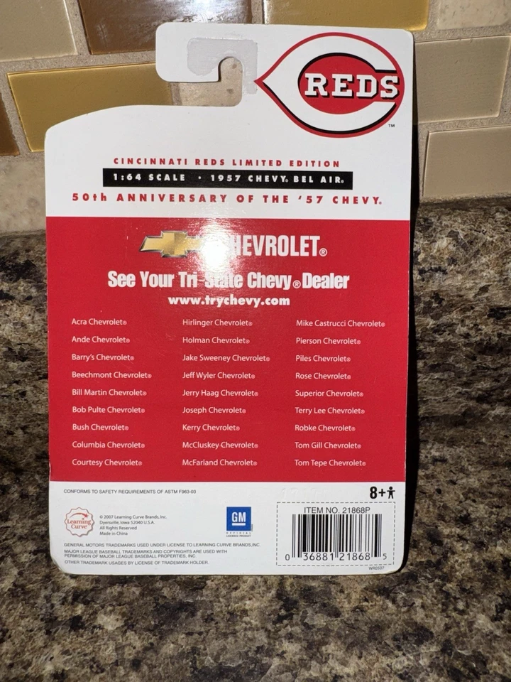 Learning Curve 1/64 Cincinnati Reds 1957 Chevy Bel Air Chevrolet SGA - Image 2 of 4