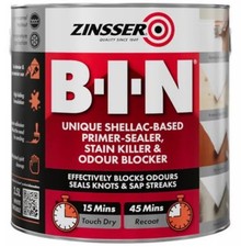 Zinsser BIN Shellac-Based Primer Sealer Stain Killer & Odour Blocker 2.5L - New