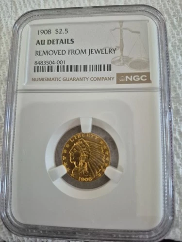 1908 INDIAN HEAD  $2.50 GOLD COIN